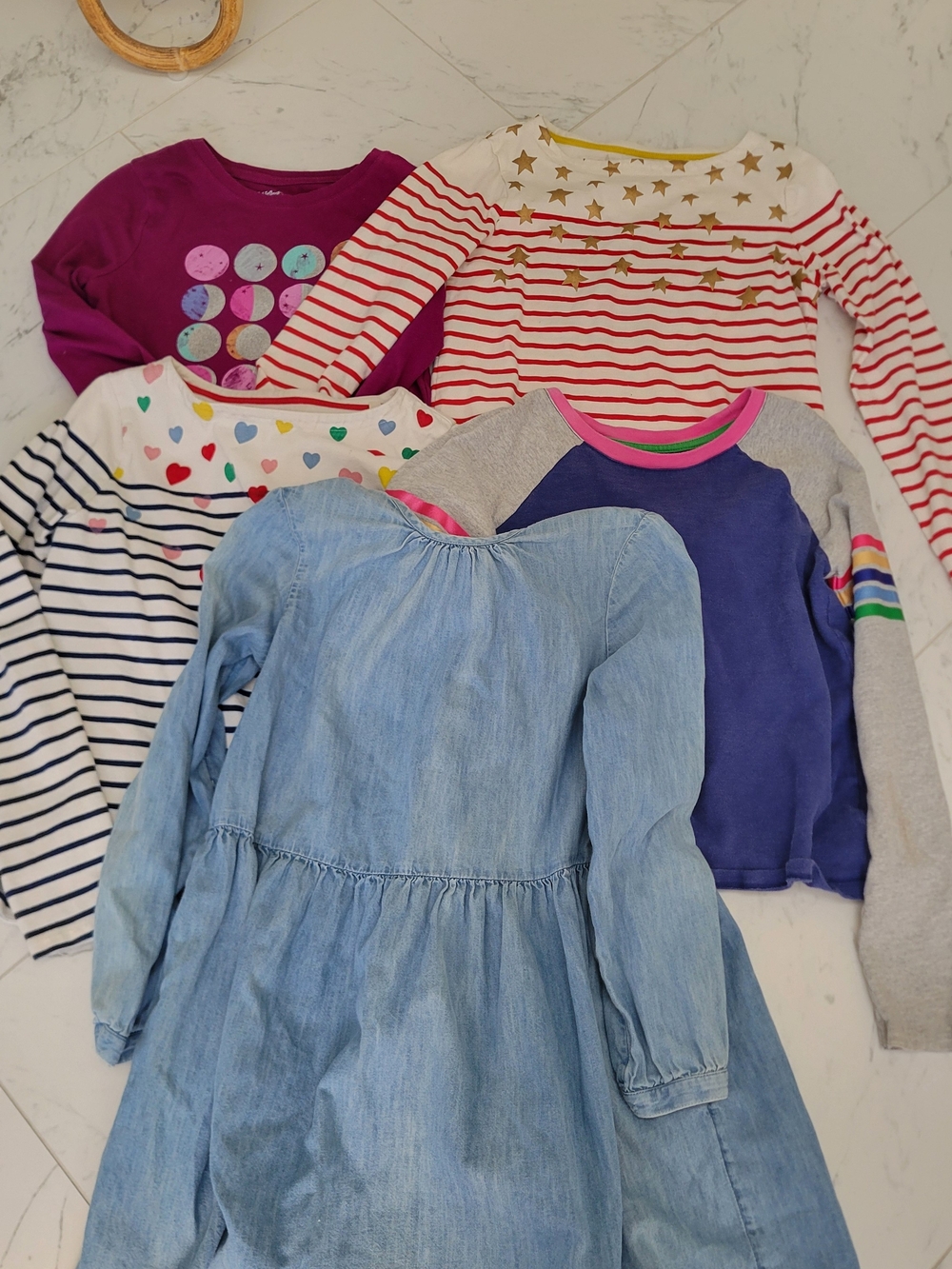 Girls Bundle Of 10/12 Items- Mixed Tops & Light Denim Dress